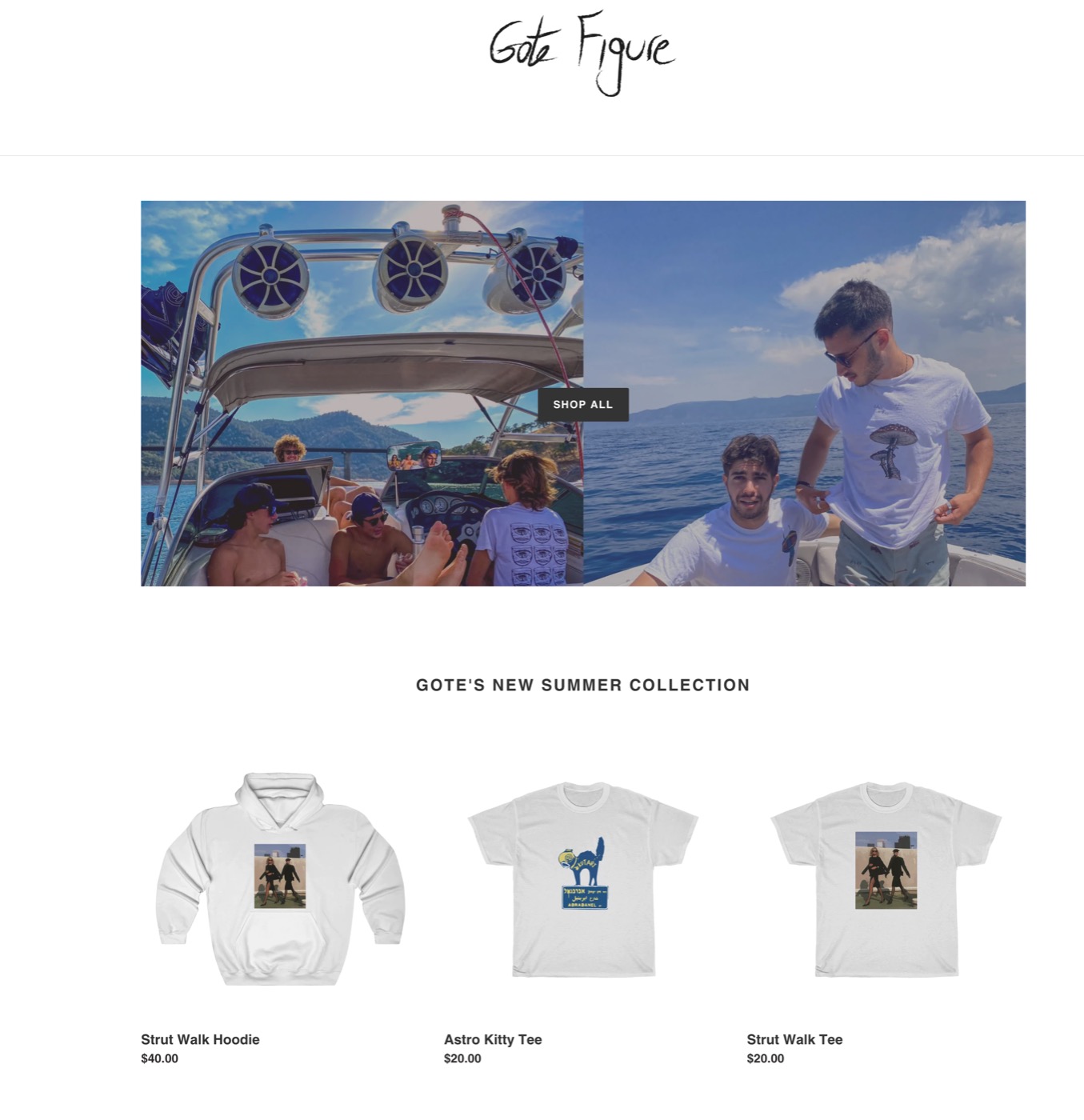 GoteFigure Shopify homepage with summer collection