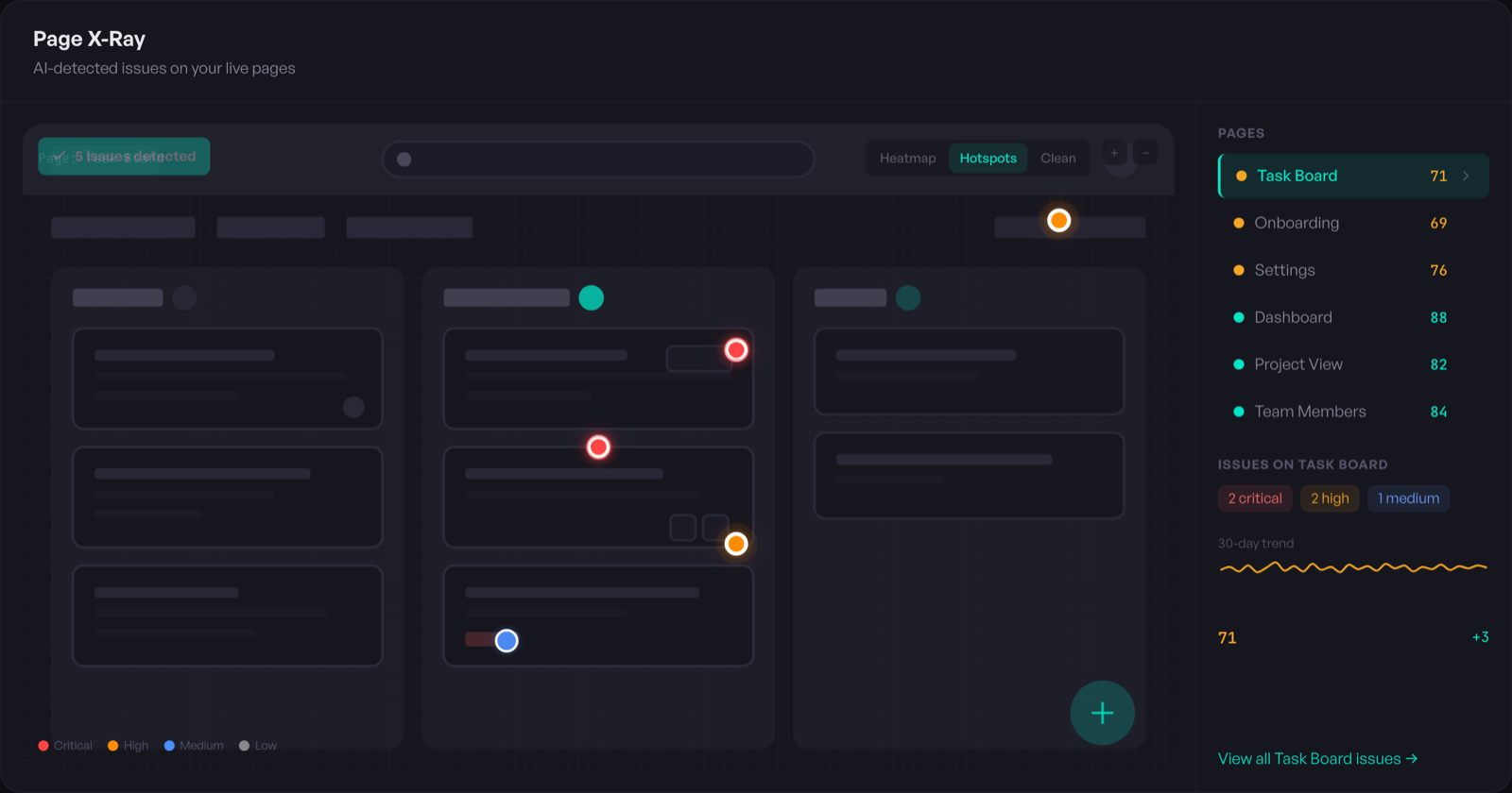 Page X-Ray with interactive hotspots overlay